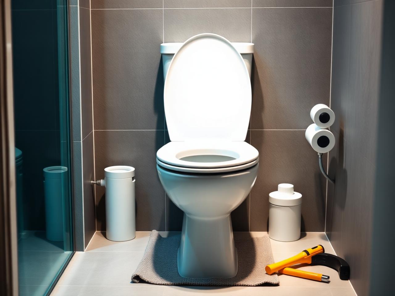 Freshly installed comfort-height toilet in a clean modern bathroom